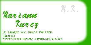 mariann kurcz business card